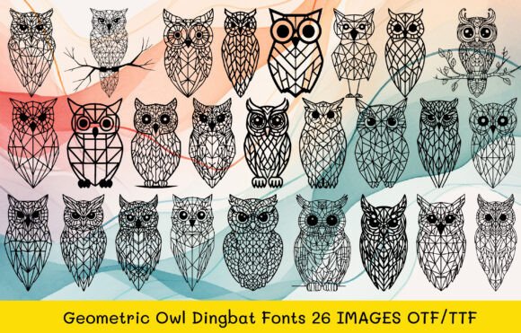 Geometric Owl Dingbats Fonts for Bold Visuals