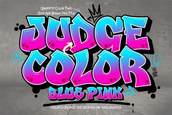 Judge Color Blue Pink Font Review for Campaign Design