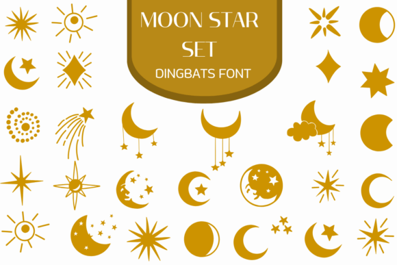 Moon Star Set Font for Business Branding