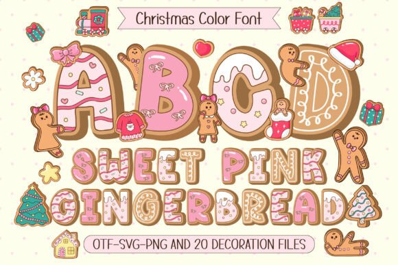 Sweet Pink Gingerbread Font for Handmade Creations
