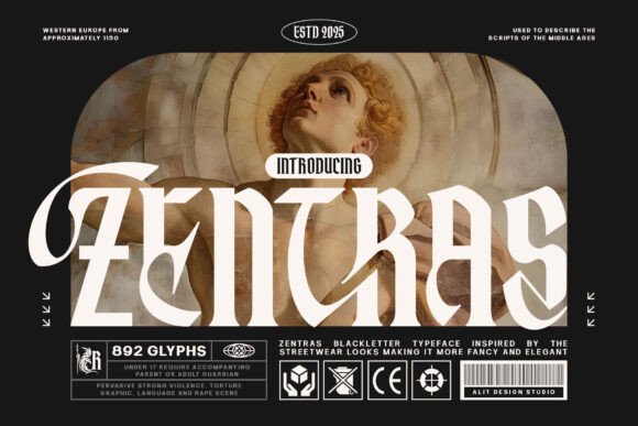 Zentras: A Bold Blackletter Font for Modern Editorial Design